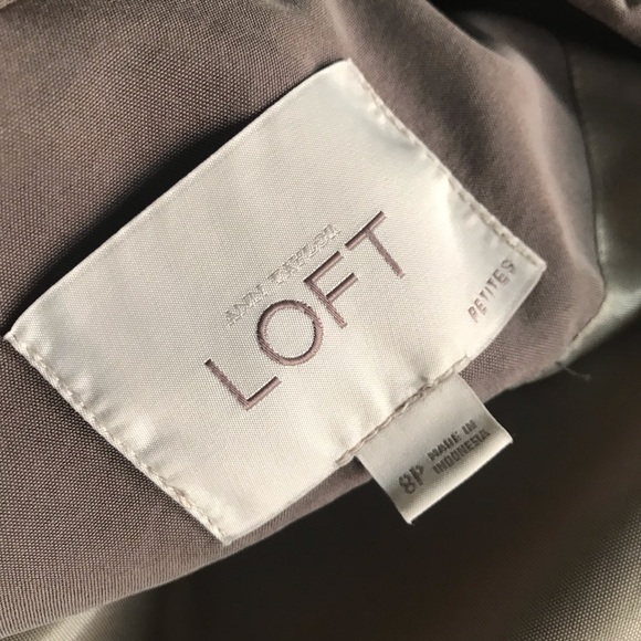 LOFT Brown Silky Blazer Single Button 8 Petite - Picture 6 of 6